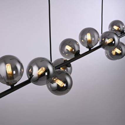 Schöner Wohnen 14504-18 - LED lestenec na lanku DUBAI 13xG9/3W/230V 118 m črna/dimna