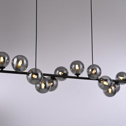 Schöner Wohnen 14504-18 - LED lestenec na lanku DUBAI 13xG9/3W/230V 118 m črna/dimna