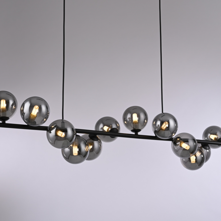 Schöner Wohnen 14504-18 - LED lestenec na lanku DUBAI 13xG9/3W/230V 118 m črna/dimna