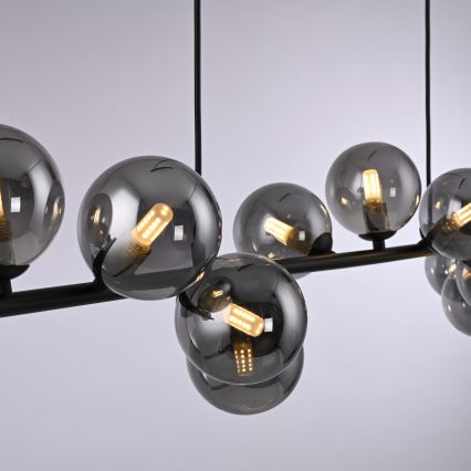Schöner Wohnen 14504-18 - LED lestenec na lanku DUBAI 13xG9/3W/230V 118 m črna/dimna