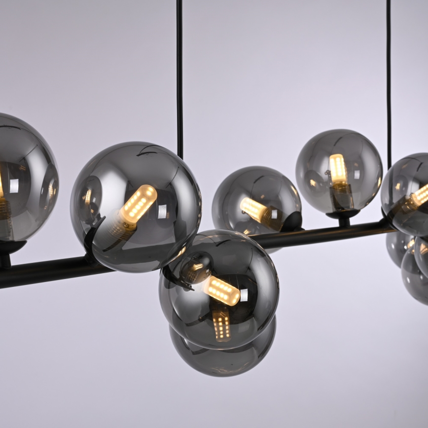 Schöner Wohnen 14504-18 - LED lestenec na lanku DUBAI 13xG9/3W/230V 118 m črna/dimna