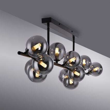 Schöner Wohnen 14505-18 - LED lestenec na drogu DUBAI 13xG9/3W/230V črna/dimljeno steklo