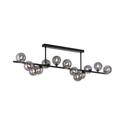 Schöner Wohnen 14505-18 - LED lestenec na drogu DUBAI 13xG9/3W/230V črna/dimljeno steklo