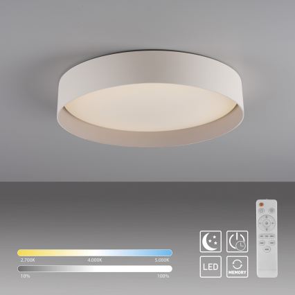Schöner Wohnen 14594-39 - Zatemnitvena LED stropna svetilka TAVOLI LED/20W/230V 2700-6500K premer 39 cm siva + daljinski upravljalnik