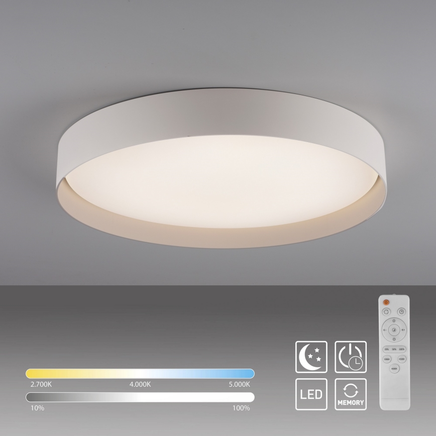 Schöner Wohnen 14595-39 - Zatemnljivo stropno LED svetilo TAVOLI LED/34 W/230 V 2700-6500 K, premer 49 cm, sivo + daljinski upravljalnik