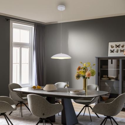 Schöner Wohnen 14606-16 - Zatemljiv LED viseči lestenec na kablu LENTE, LED/17W/230V, Ø 40 cm, bela