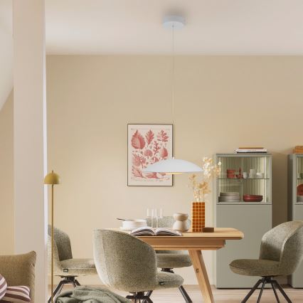 Schöner Wohnen 14606-16 - Zatemljiv LED viseči lestenec na kablu LENTE, LED/17W/230V, Ø 40 cm, bela