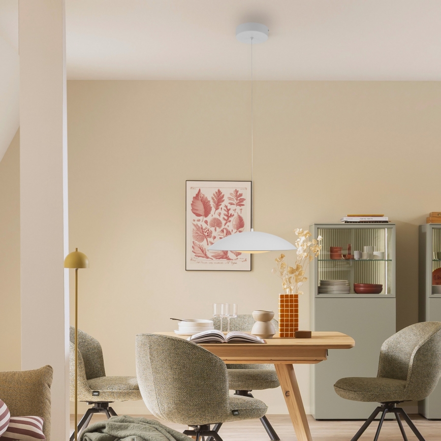 Schöner Wohnen 14606-16 - Zatemljiv LED viseči lestenec na kablu LENTE, LED/17W/230V, Ø 40 cm, bela