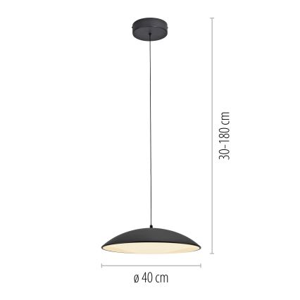 Schöner Wohnen 14606-18 - Zatemnjiva LED viseča svetilka na kablu LENTE LED/17W/230V, premer 40 cm, črna