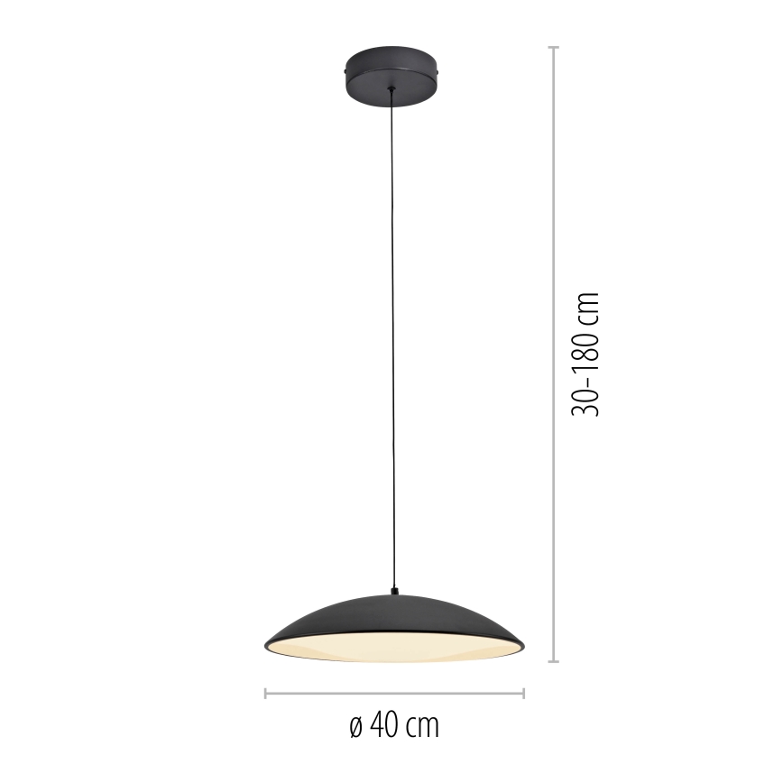 Schöner Wohnen 14606-18 - Zatemnjiva LED viseča svetilka na kablu LENTE LED/17W/230V, premer 40 cm, črna
