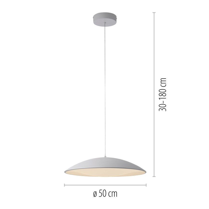 Schöner Wohnen 14607-16 - LED zatemljiv lestenec na kablu LENTE LED/23W/230V, premer 50 cm, bela