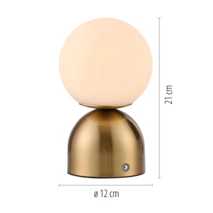 Schöner Wohnen 19218-12 - zatemnjiva na dotik polnilna namizna svetilka RUDI LED/1,2W/5V 3000-6000K 1200 mAh zlata