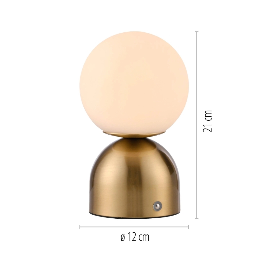 Schöner Wohnen 19218-12 - zatemnjiva na dotik polnilna namizna svetilka RUDI LED/1,2W/5V 3000-6000K 1200 mAh zlata