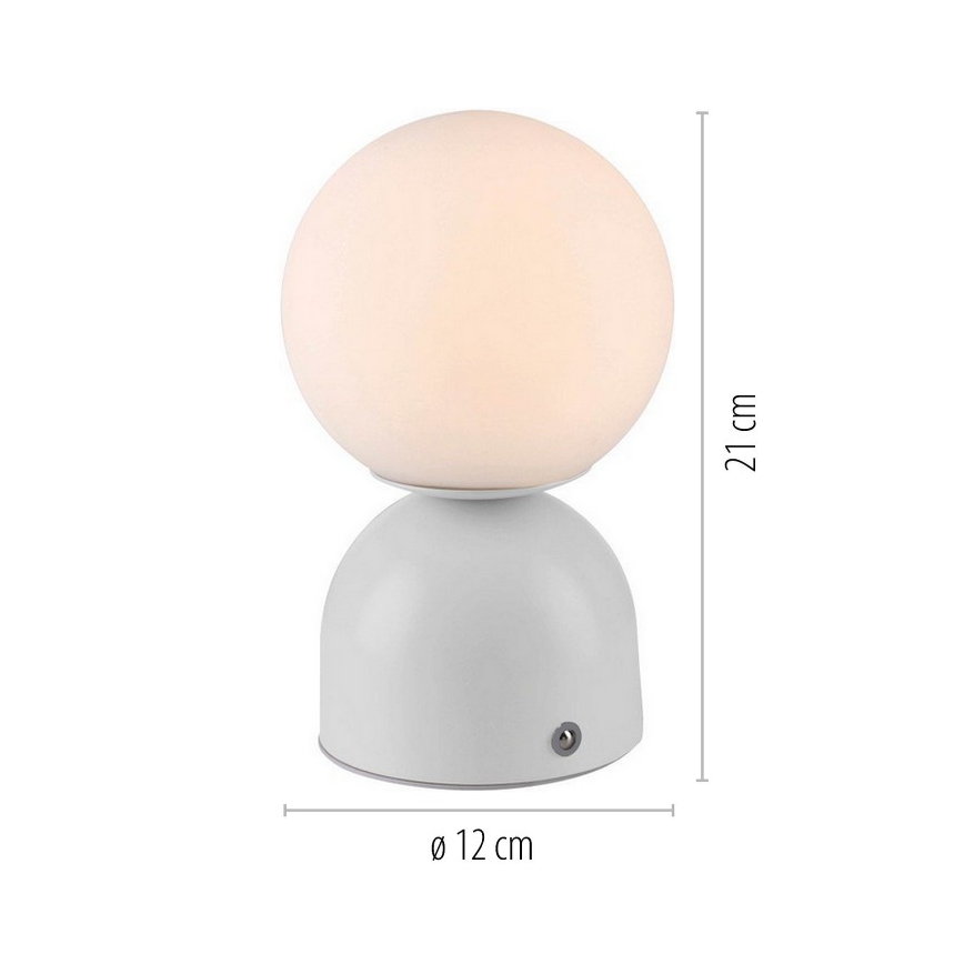 Schöner Wohnen 19218-16 - LED zatemnjiva namizna polnilna svetilka RUDI, upravljanje na dotik, LED/1,2W/5V 3000-6000K 1200 mAh, bela