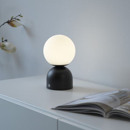 Schöner Wohnen 19218-18 - LED na dotik z nastavljivo svetlostjo, polnilna namizna svetilka RUDI LED/1,2W/5V 3000-6000K 1200 mAh črna