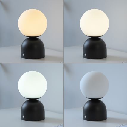 Schöner Wohnen 19218-18 - LED na dotik z nastavljivo svetlostjo, polnilna namizna svetilka RUDI LED/1,2W/5V 3000-6000K 1200 mAh črna