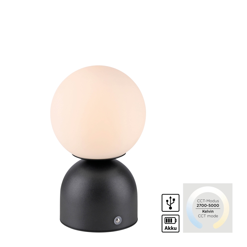 Schöner Wohnen 19218-18 - LED na dotik z nastavljivo svetlostjo, polnilna namizna svetilka RUDI LED/1,2W/5V 3000-6000K 1200 mAh črna