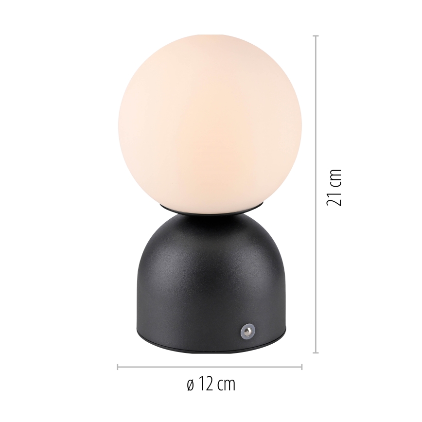 Schöner Wohnen 19218-18 - LED na dotik z nastavljivo svetlostjo, polnilna namizna svetilka RUDI LED/1,2W/5V 3000-6000K 1200 mAh črna