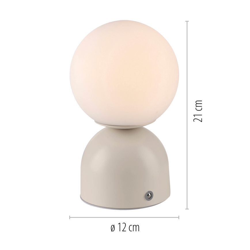 Schöner Wohnen 19218-39 - LED zatemnitvena namizna polnilna svetilka na dotik RUDI LED/1,2W/5V 3000-6000K 1200 mAh siva