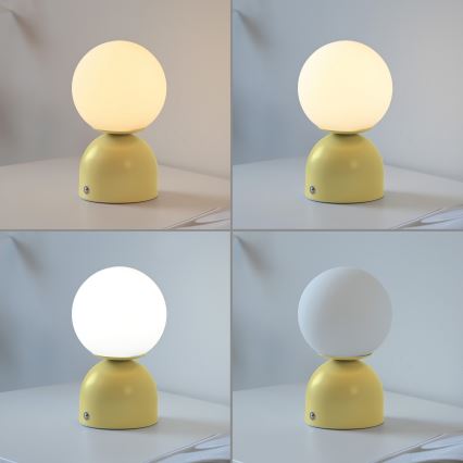 Schöner Wohnen 19218-81 - LED zatemnjiva dotikna polnilna namizna svetilka RUDI LED/1,2W/5V 3000-6000K 1200 mAh rumena