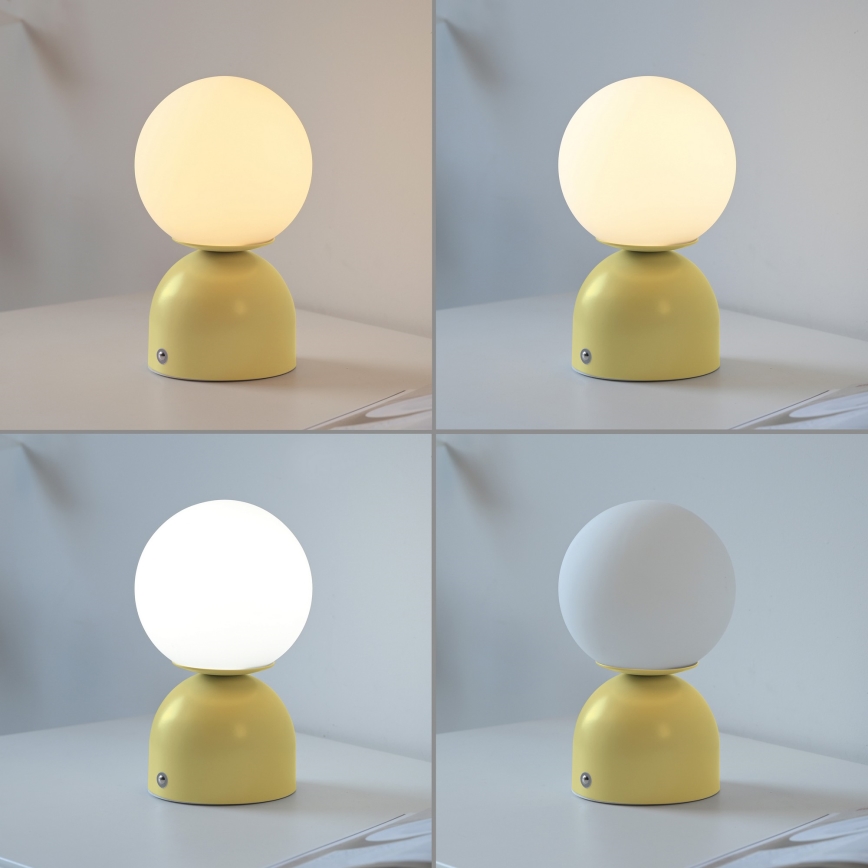 Schöner Wohnen 19218-81 - LED zatemnjiva dotikna polnilna namizna svetilka RUDI LED/1,2W/5V 3000-6000K 1200 mAh rumena