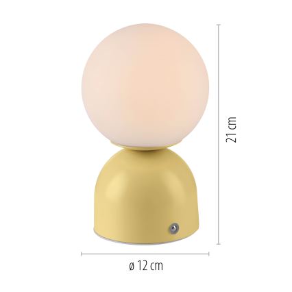 Schöner Wohnen 19218-81 - LED zatemnjiva dotikna polnilna namizna svetilka RUDI LED/1,2W/5V 3000-6000K 1200 mAh rumena