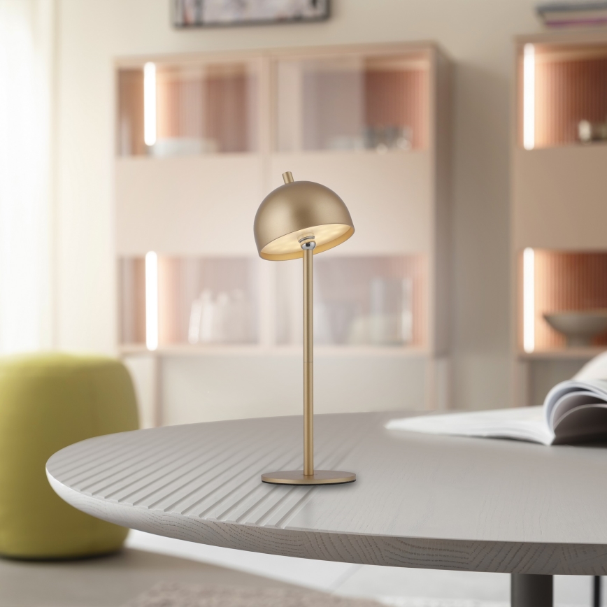 Schöner Wohnen 19244-12 - LED zatemnjevalna namizna polnilna zunanja svetilka BELLIS, na dotik, LED/2,5W/5V 2600 mAh IP54, zlata