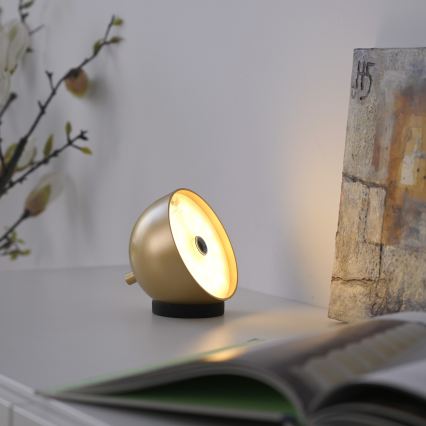 Schöner Wohnen 19244-12 - LED zatemnjevalna namizna polnilna zunanja svetilka BELLIS, na dotik, LED/2,5W/5V 2600 mAh IP54, zlata