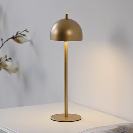 Schöner Wohnen 19244-12 - LED zatemnjevalna namizna polnilna zunanja svetilka BELLIS, na dotik, LED/2,5W/5V 2600 mAh IP54, zlata