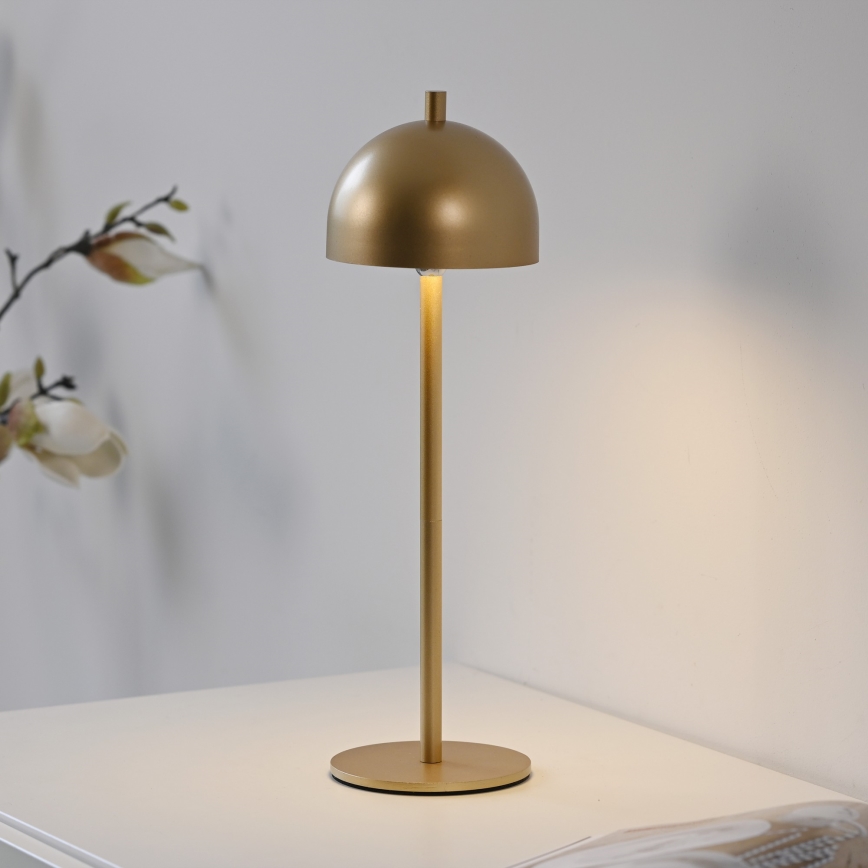 Schöner Wohnen 19244-12 - LED zatemnjevalna namizna polnilna zunanja svetilka BELLIS, na dotik, LED/2,5W/5V 2600 mAh IP54, zlata