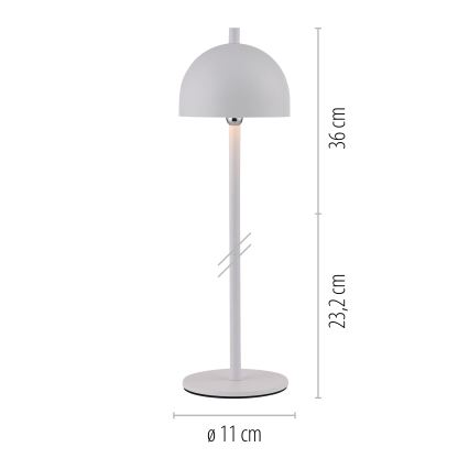 Schöner Wohnen 19244-16 - LED zatemnljiva na dotik upravljana polnilna zunanja namizna svetilka BELLIS LED/2,5W/5V 2600 mAh IP54 bela