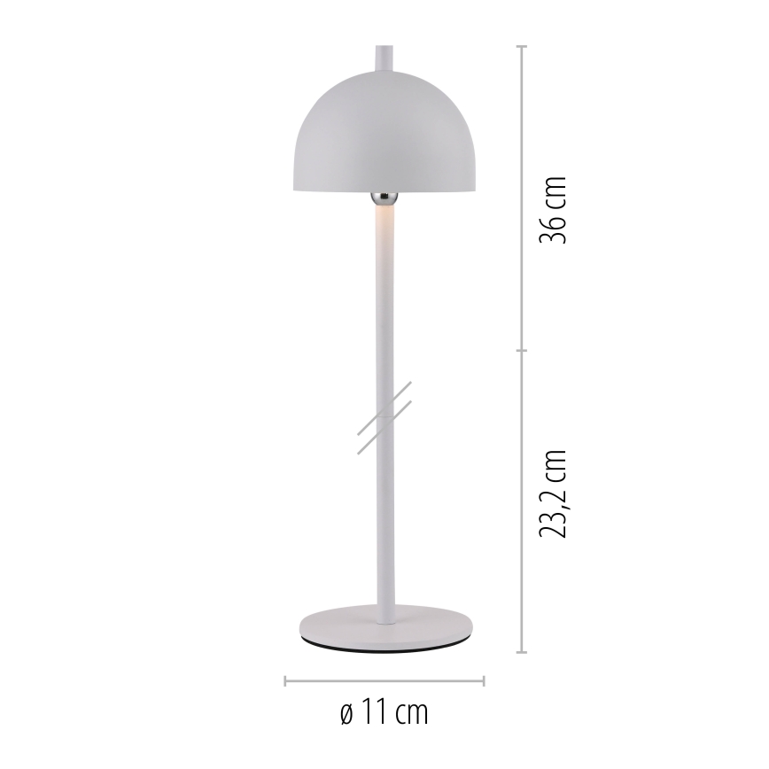 Schöner Wohnen 19244-16 - LED zatemnljiva na dotik upravljana polnilna zunanja namizna svetilka BELLIS LED/2,5W/5V 2600 mAh IP54 bela