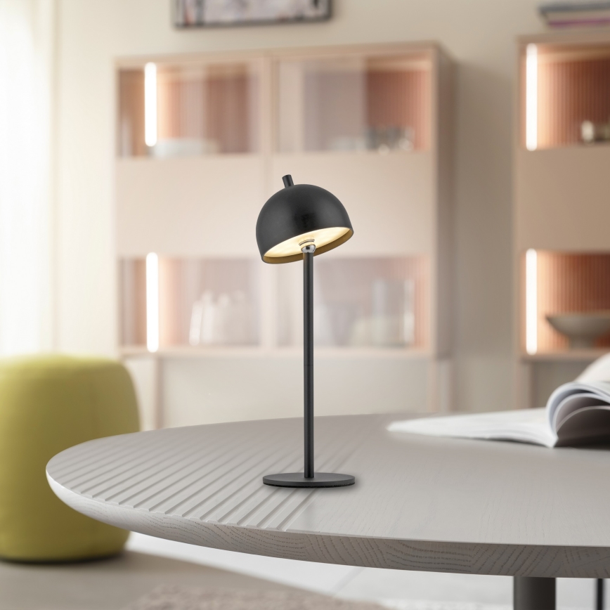 Schöner Wohnen 19244-18 - Zunanja polnilna LED namizna svetilka BELLIS, s funkcijo zatemnitve, upravljanje na dotik, LED/2,5W/5V, 2600 mAh, IP54, črna