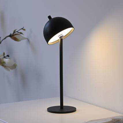 Schöner Wohnen 19244-18 - Zunanja polnilna LED namizna svetilka BELLIS, s funkcijo zatemnitve, upravljanje na dotik, LED/2,5W/5V, 2600 mAh, IP54, črna