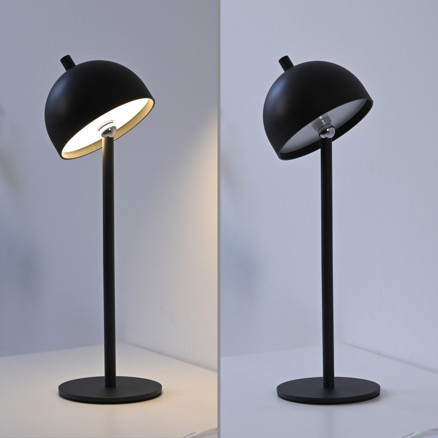 Schöner Wohnen 19244-18 - Zunanja polnilna LED namizna svetilka BELLIS, s funkcijo zatemnitve, upravljanje na dotik, LED/2,5W/5V, 2600 mAh, IP54, črna