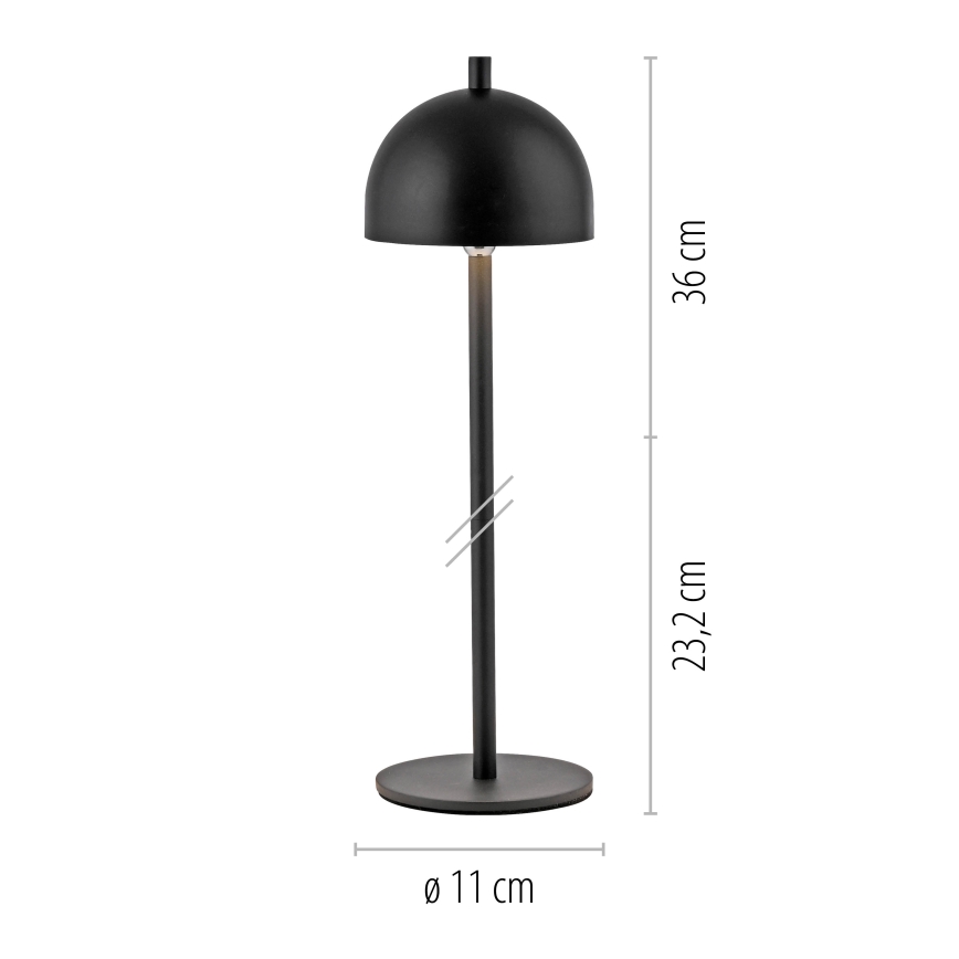 Schöner Wohnen 19244-18 - Zunanja polnilna LED namizna svetilka BELLIS, s funkcijo zatemnitve, upravljanje na dotik, LED/2,5W/5V, 2600 mAh, IP54, črna