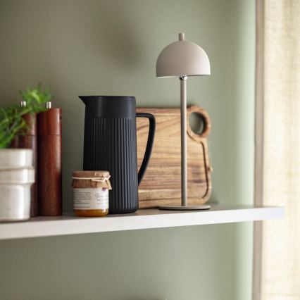 Schöner Wohnen 19244-39 - LED zatemnjevalna polnilna zunanja namizna svetilka BELLIS, upravljanje na dotik, LED/2,5 W/5 V, 2600 mAh, IP54, siva