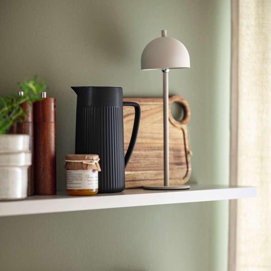 Schöner Wohnen 19244-39 - LED zatemnjevalna polnilna zunanja namizna svetilka BELLIS, upravljanje na dotik, LED/2,5 W/5 V, 2600 mAh, IP54, siva