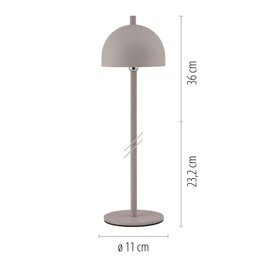 Schöner Wohnen 19244-39 - LED zatemnjevalna polnilna zunanja namizna svetilka BELLIS, upravljanje na dotik, LED/2,5 W/5 V, 2600 mAh, IP54, siva