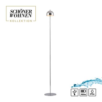 Schöner Wohnen 19245-17 - LED zatemnjevalna, na dotik upravljana polnilna zunanja stoječa svetilka BELLIS LED/2,5W/5V 2600 mAh IP54 sijajni krom