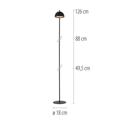 Schöner Wohnen 19245-18 - LED zatemnitvena, na dotik upravljana, polnilna stoječa zunanja svetilka BELLIS LED/2,5W/5V 2600 mAh IP54 črna