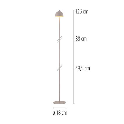 Schöner Wohnen 19245-39 - LED zatemnljiva na dotik polnilna zunanja stoječa svetilka BELLIS LED/2,5W/5V 2600 mAh IP54 siva