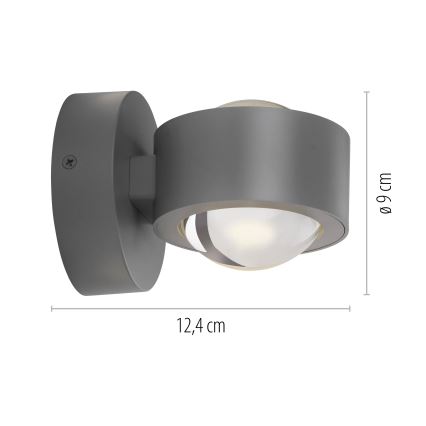 Schöner Wohnen 19331-21 - LED stensko svetilo CHIA 2xLED/2W/230V antracitno