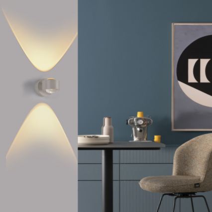 Schöner Wohnen 19331-39 - LED stenska svetilka CHIA 2xLED/2W/230V siva