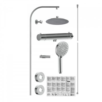 Schütte 60046 - Pršna garnitura z termostatsko baterijo MADURA FRESH, sijajni krom
