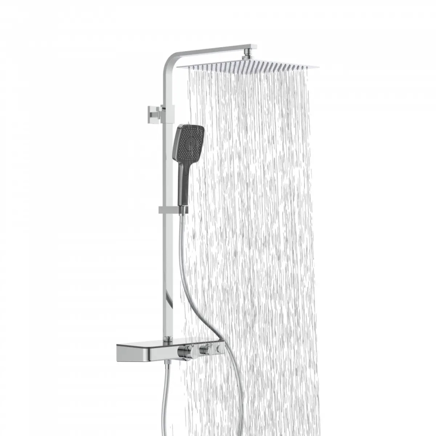 Schütte 60531 - Tuš komplet s termostatsko baterijo OCEAN, sijajni krom/antracit