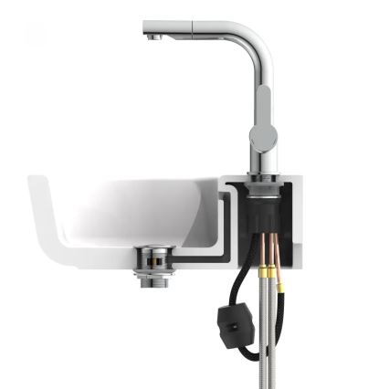 Schütte 79710 - Pomivalna armatura LONDON z izvlečnim pršilcem, sijajni krom