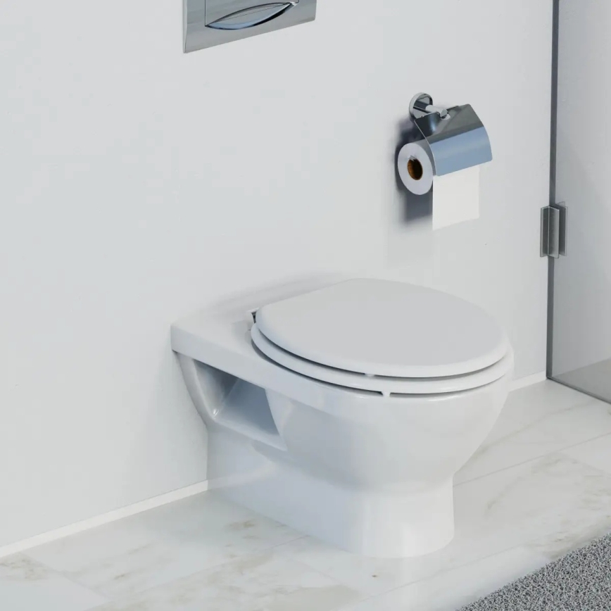 Schütte 84100-A - Beli WC sedež s tiho zapiranjem (SoftClose), iz MDF lesa