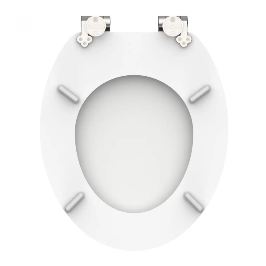 Schütte 84100-A - Beli WC sedež s tiho zapiranjem (SoftClose), iz MDF lesa