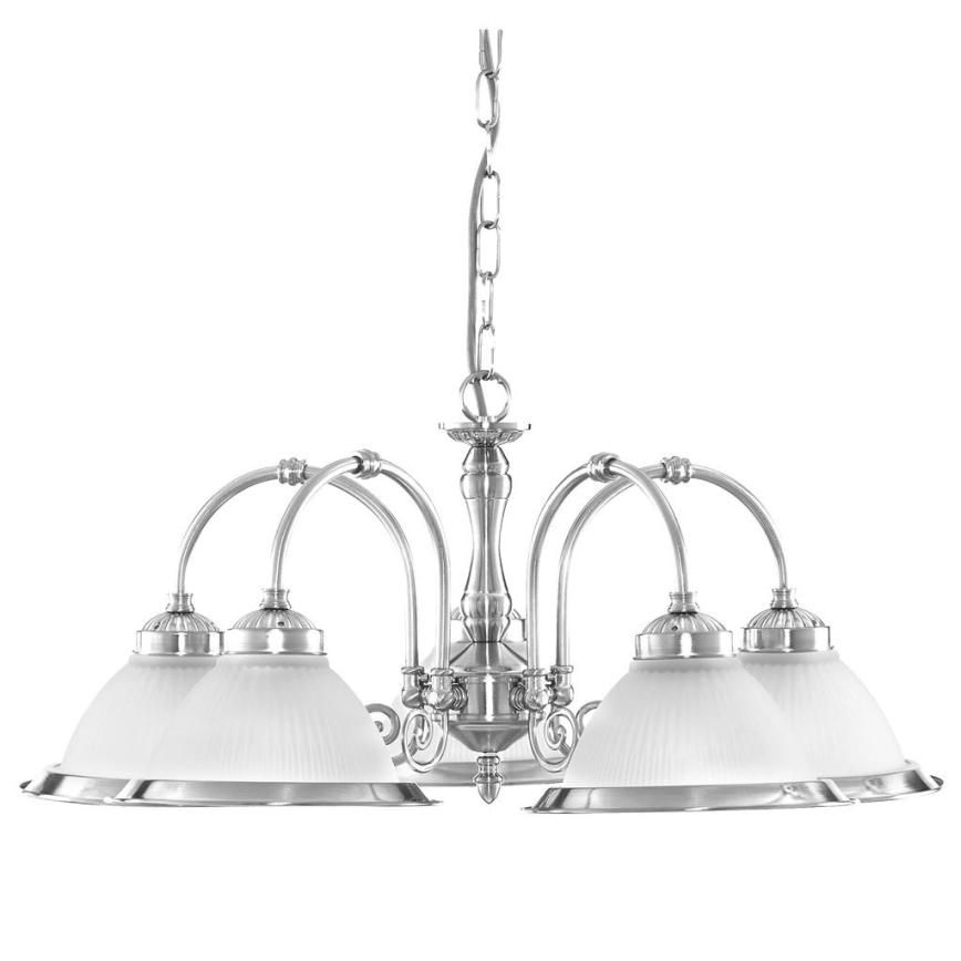 Searchlight - Lestenec na verigi AMERICAN DINER 5xE14/60W/230V sijajni krom